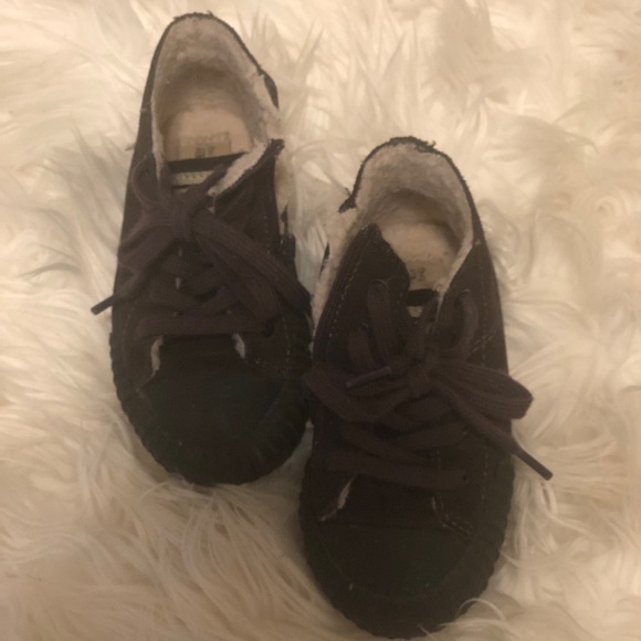 Zara Leather Hightop Sneakers Sz 22, US 6.5 - Picture 2 of 5